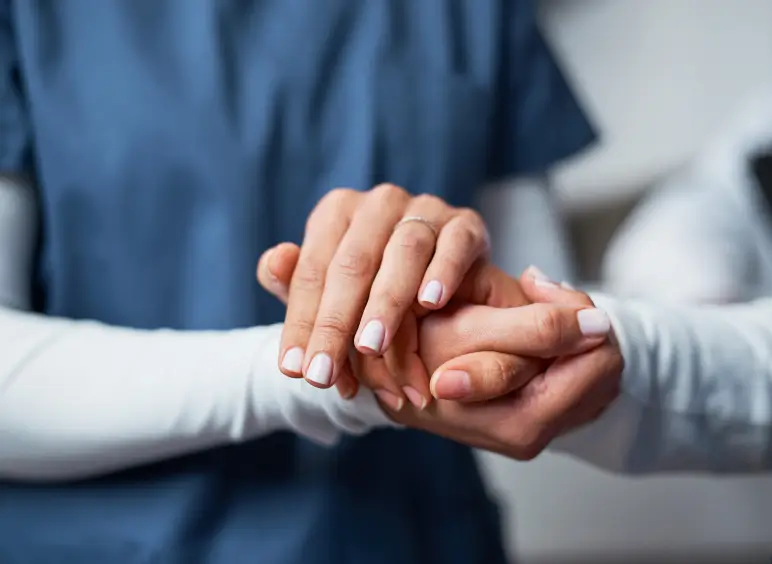 Supportive gesture in medical setting
