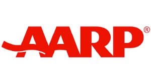 Red AARP logo on white background